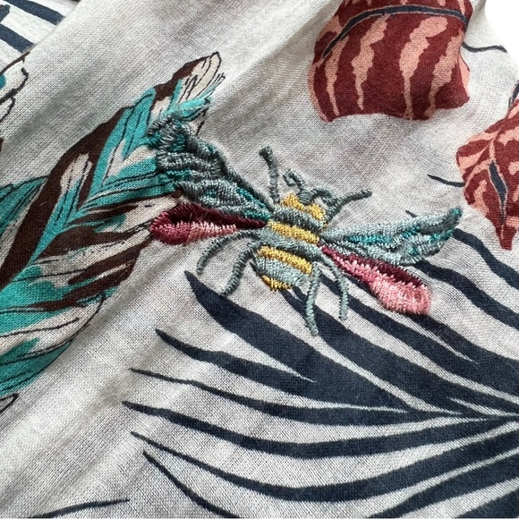 Johnny Was Workshop Cotton Basic Shirt Leaf Print Size Small - Picture 6 of 9